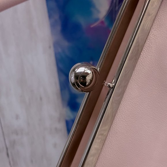 Jacqueline Ferrar || Pearl Pink Plush Classic Little Shoulder Clutch Style Purse - Picture 13 of 13